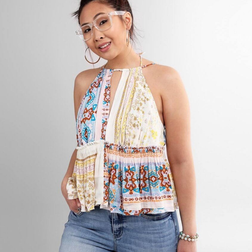 FREE PEOPLE Patchwork Bellini Tank Top
